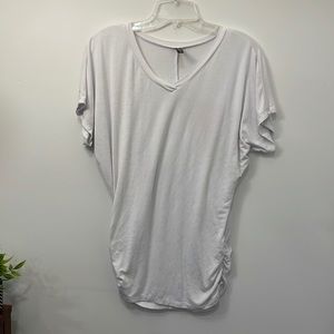 NWOT. Medium dolman white top. Scrunched sides. Batwing.